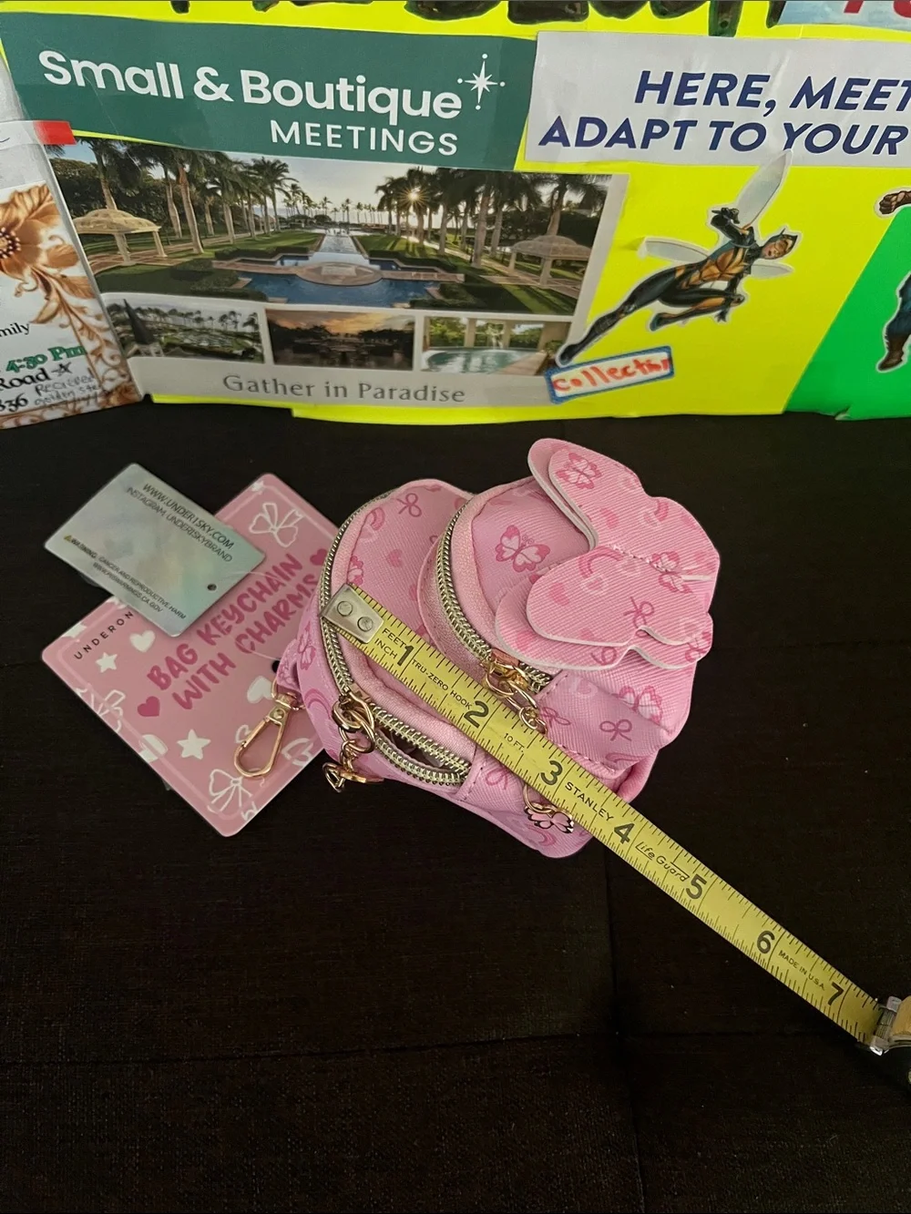 #3053..**Pink Bow Coin Purse Keychain